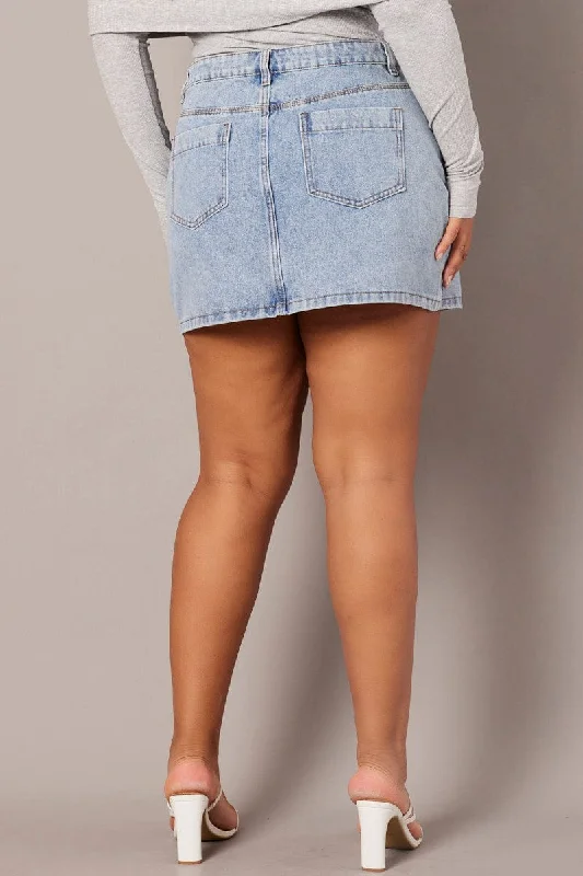 Denim A-line Mini Skirt