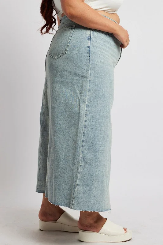 Denim Vintage Look Denim Midaxi Skirt