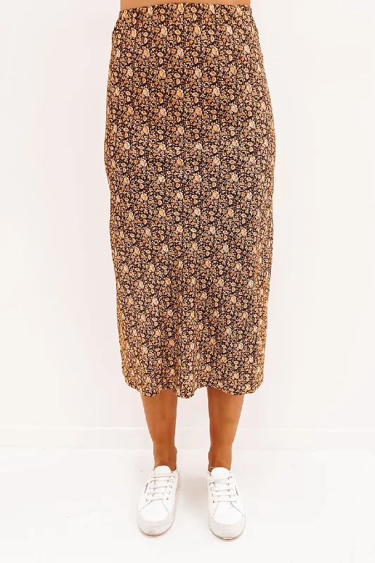 Harper Floral Midi Skirt Print