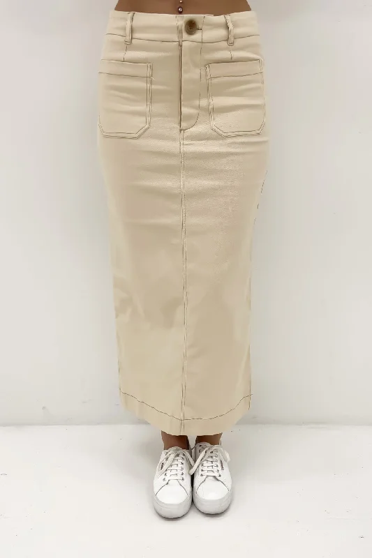 Lindsey Midi Skirt Beige