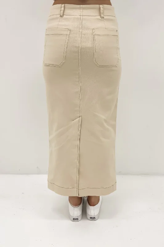 Lindsey Midi Skirt Beige