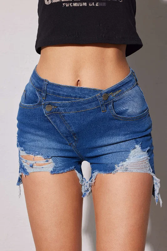 Distressed Denim Shorts