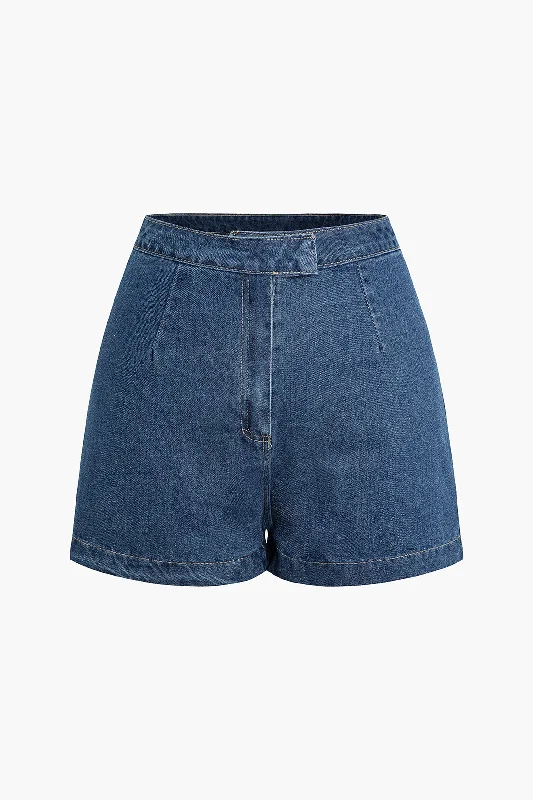 Basic High Waist Denim Shorts