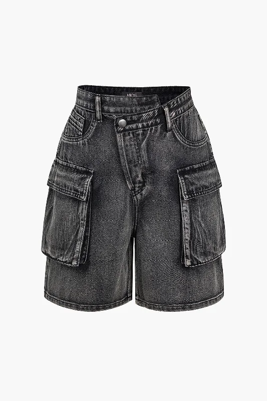 Flap Pocket Denim Short