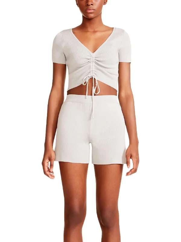 Womens 2PC V-Neck Short Outfit