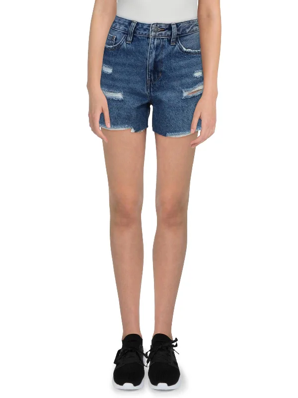 Womens Denim High Rise Cutoff Shorts