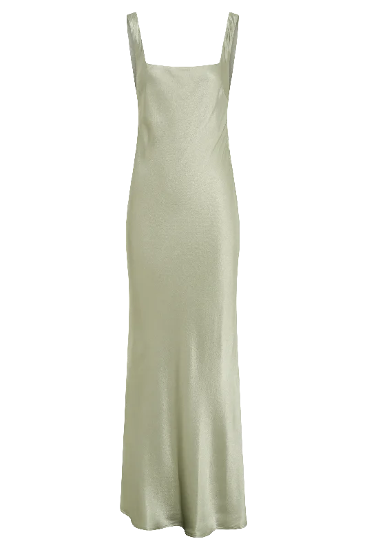 Ensley Satin Maxi Dress - Sage