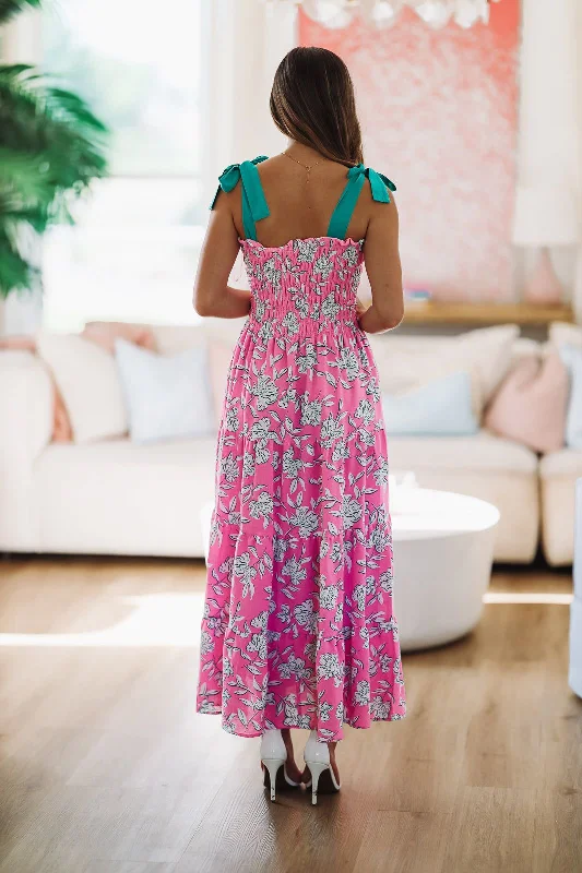 Fond Reflections Floral Maxi Dress - Pink