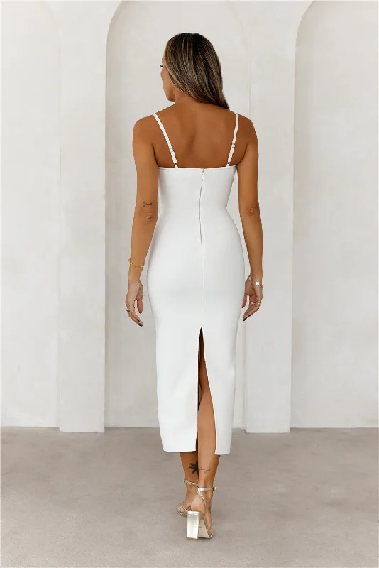 HELLO MOLLY Penthouse Party Bandage Midi Dress White