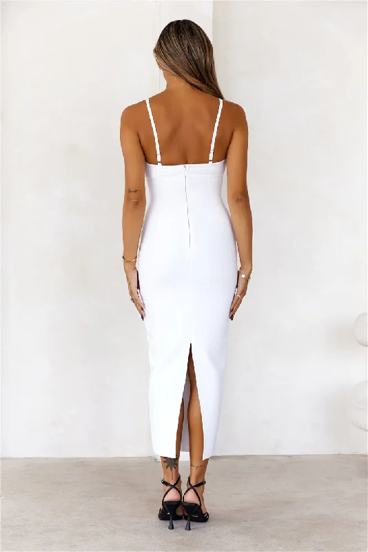 HELLO MOLLY Perfect Entrance Bandage Midi Dress White