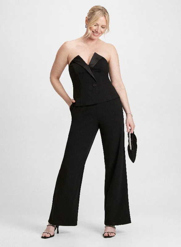 Strapless X-Neck Jumpsuit