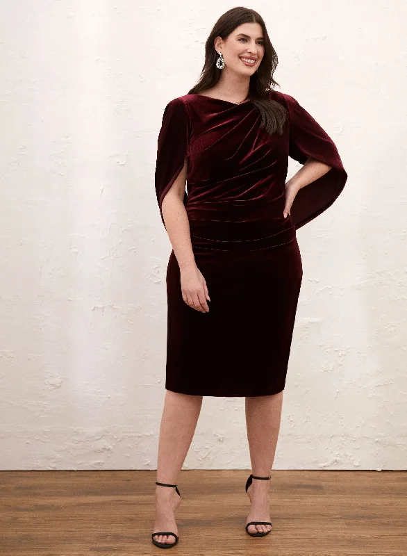 Velvet Drape Back Dress