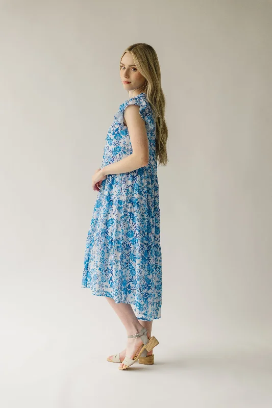 The McNeil Floral Tie Dress in Blue