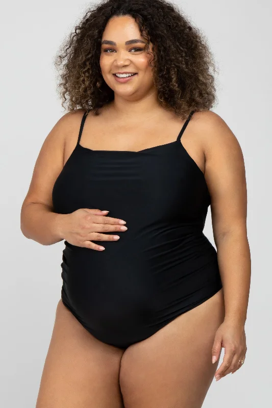 Black One-Piece Maternity Plus Swimsuit