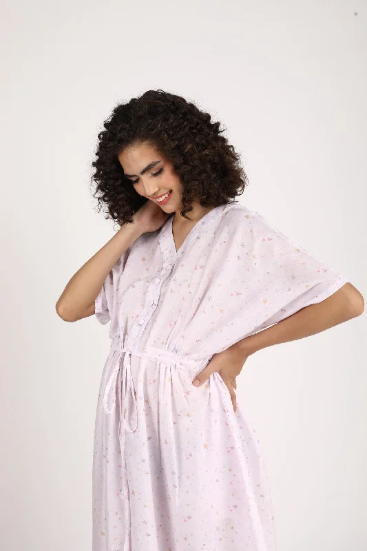 Starry Cloud Maternity & Nursing Dress / Delivery Gown/ Night Dress