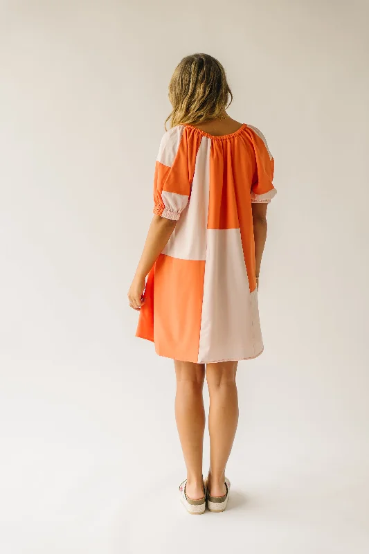 The Maysville Colorblock Dress in Orange Multi