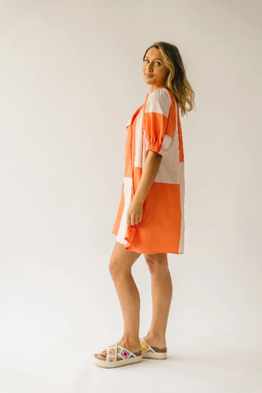 The Maysville Colorblock Dress in Orange Multi