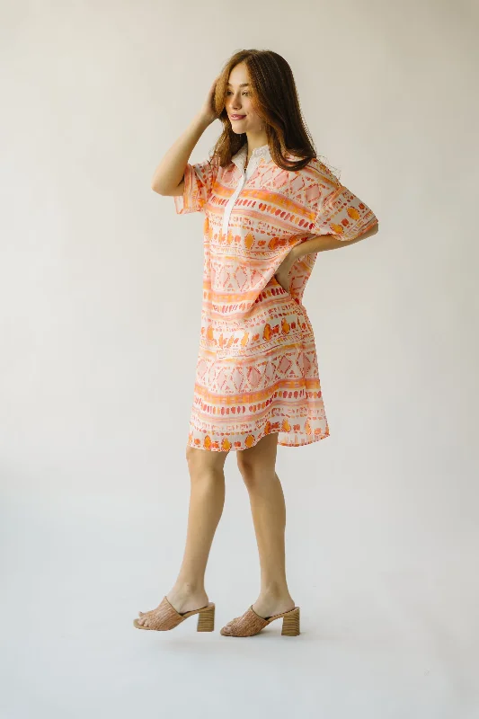 The Yellville Abstract Dress in Orange Multi