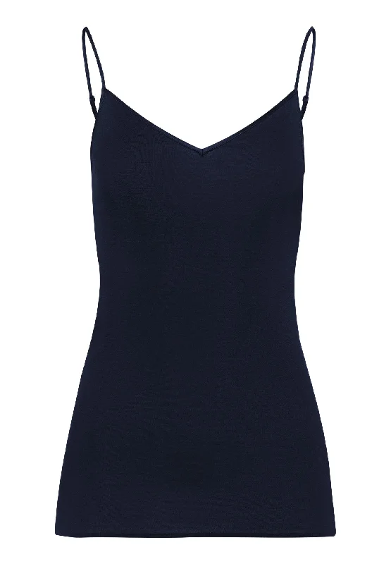 Cotton Seamless V-Neck Camisole | Deep Navy 71601-1610