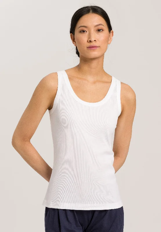 Sleep And Lounge Ribbed Cotton Tank Top | White 74841-101