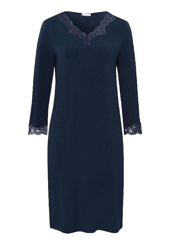 Natural Elegance 3/4 Sleeve Gown Nightdress 100cm | Deep Navy 74950-1610