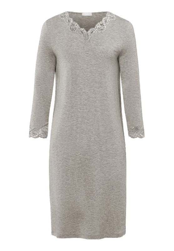 Natural Elegance 3/4 Sleeve Gown Nightdress 100cm | Grey Melange 74950-958