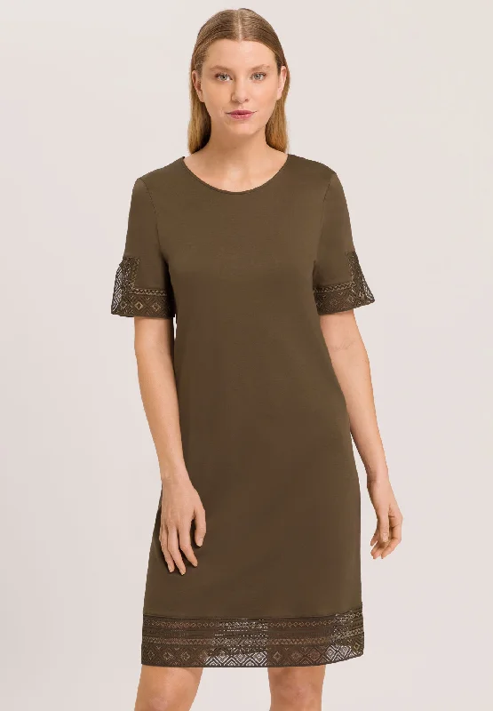 Jona Short Sleeve Nightgown 100cm | Olive 74980-1775