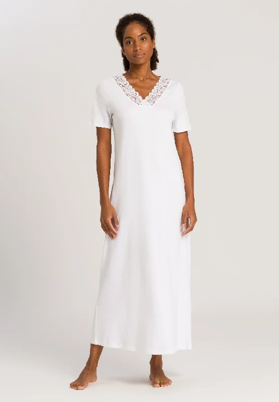 Moments Short Sleeve Long Gown | White 77933-101