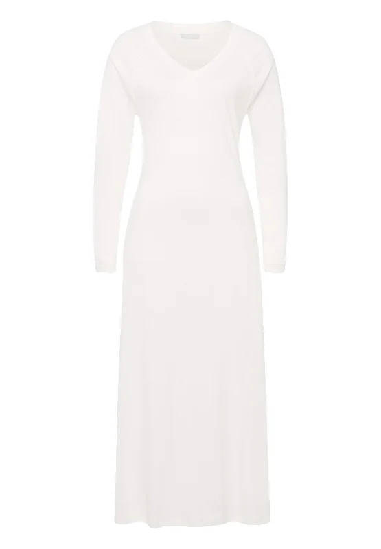 Pure Essence Cotton V-Neck Nightgown 130cm | Off White 77947-102