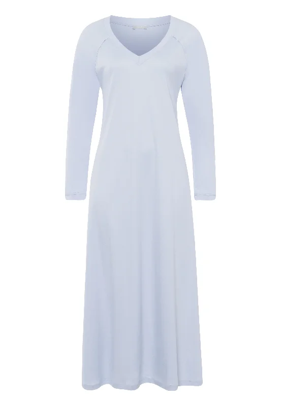 Pure Essence Cotton V-Neck Nightgown 130cm | Blue Glow 77947-511