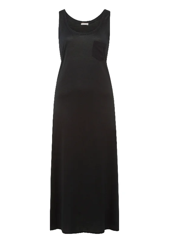 Cotton Deluxe Long Tank Gown | Black 77951-019