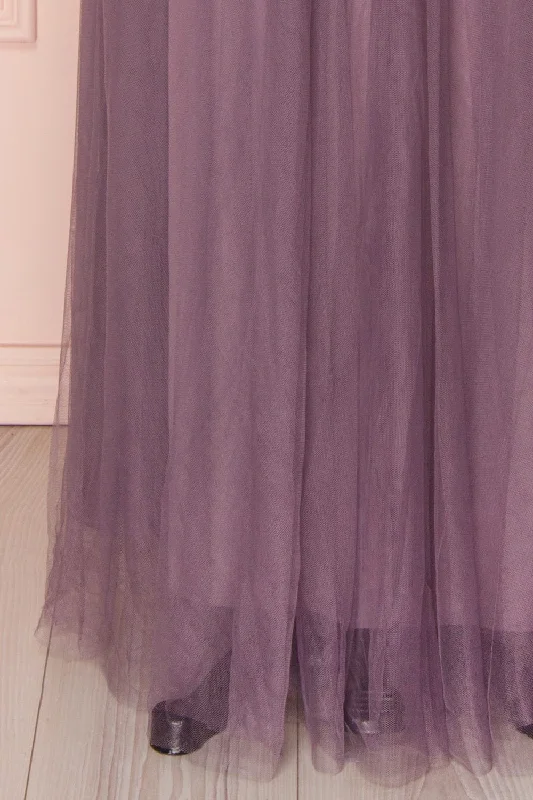 Adifa Mauve | Net Tulle Sleeveless Gown