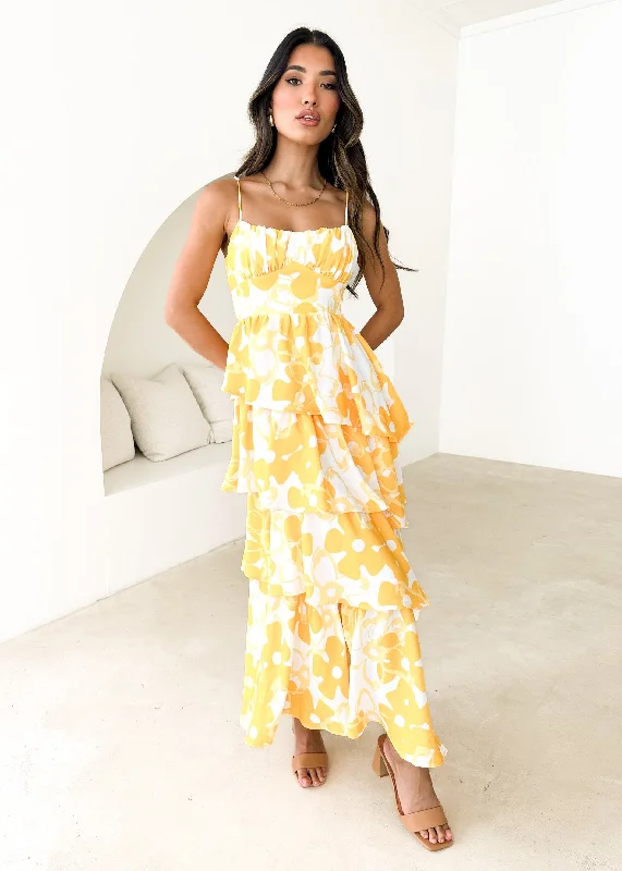 Andie Maxi Dress - Yellow Floral