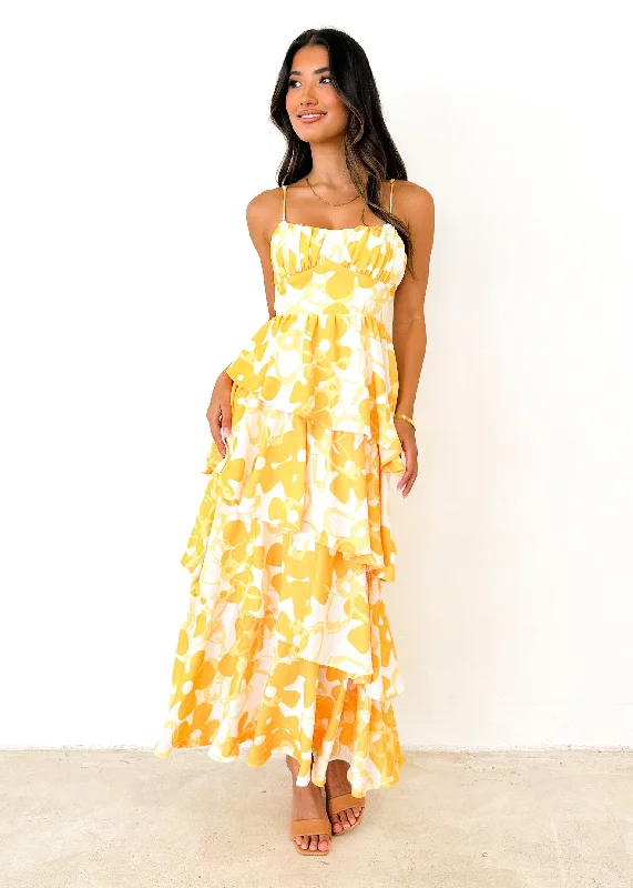 Andie Maxi Dress - Yellow Floral