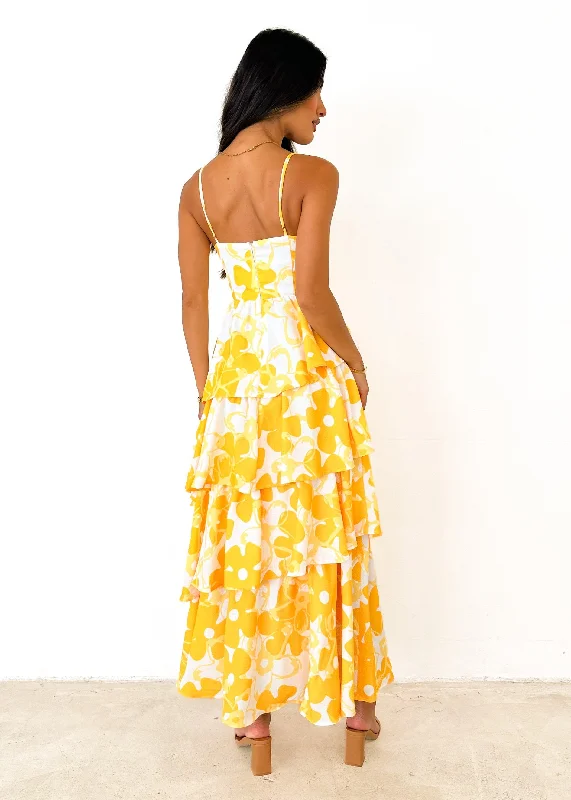 Andie Maxi Dress - Yellow Floral