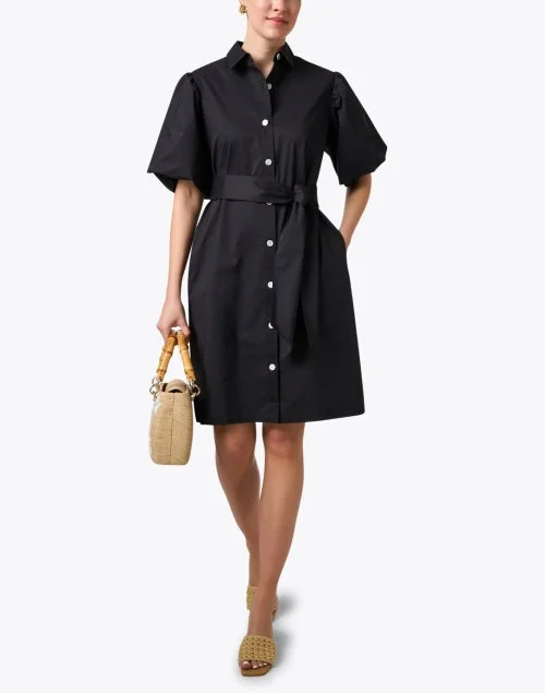 Angelina Black Shirt Dress