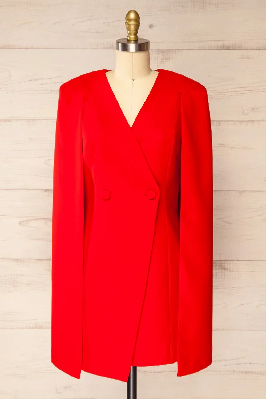 Baumeles Red | Cape Blazer Dress