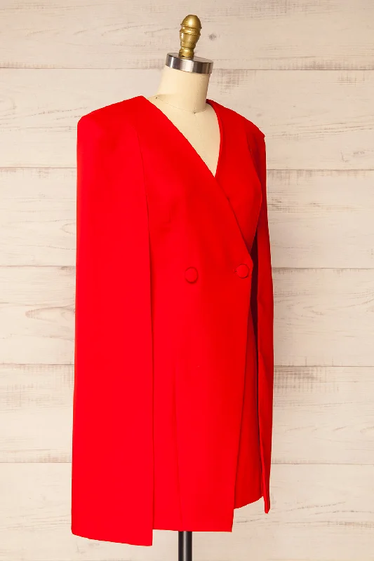 Baumeles Red | Cape Blazer Dress