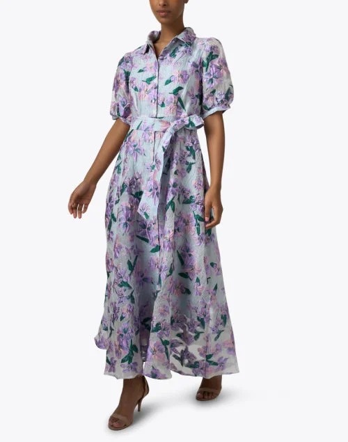 Charlotte Blue Floral Print Dress