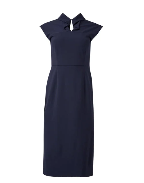 Darshi Navy Keyhole Sheath Dress