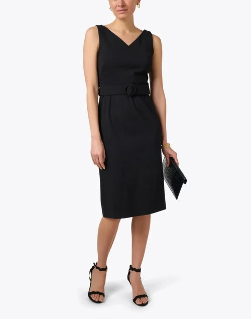 Monroe Black Jersey Pencil Dress