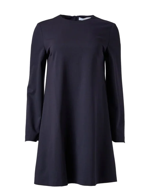 Navy Bell Sleeve Dress