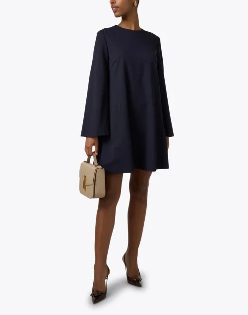 Navy Bell Sleeve Dress