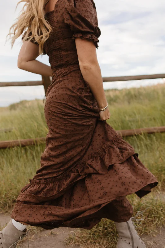 Rachel Dress in Brown