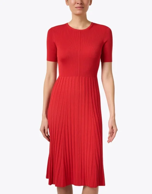 Red Satin Knit Dress