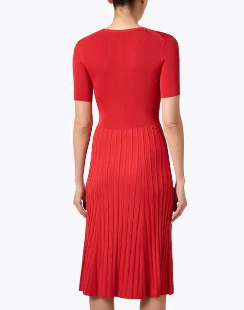 Red Satin Knit Dress