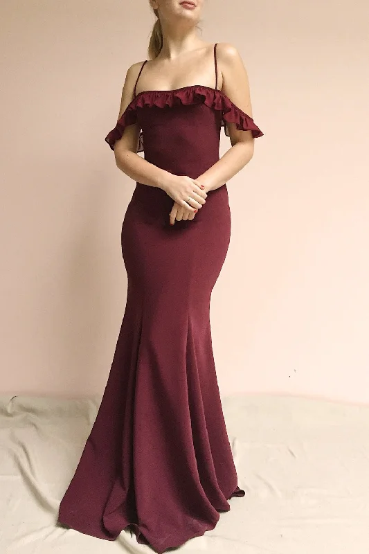 Sasha Burgundy | Mermaid Dress