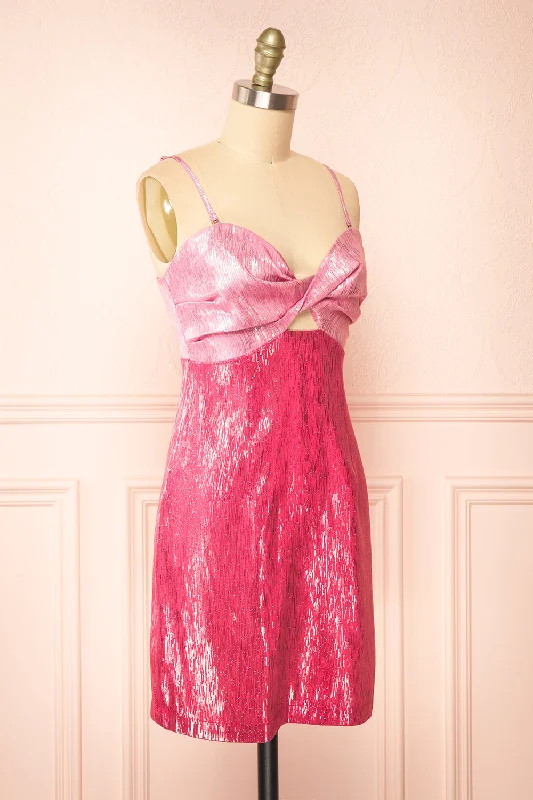 Talitha | Short 2-Toned Shimmery Pink Dress