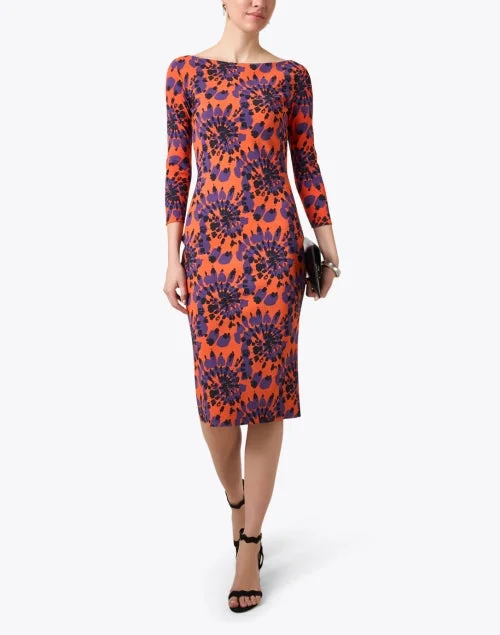 Tuby Orange Multi Print Dress