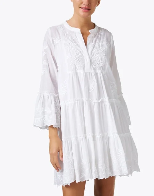 White Embroidered Cotton Dress